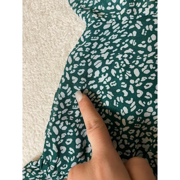 Nemidor Women's Layer Ruffle Animal Print Elastic Waist Short Sleeve Dress 18 - Picture 8 of 16